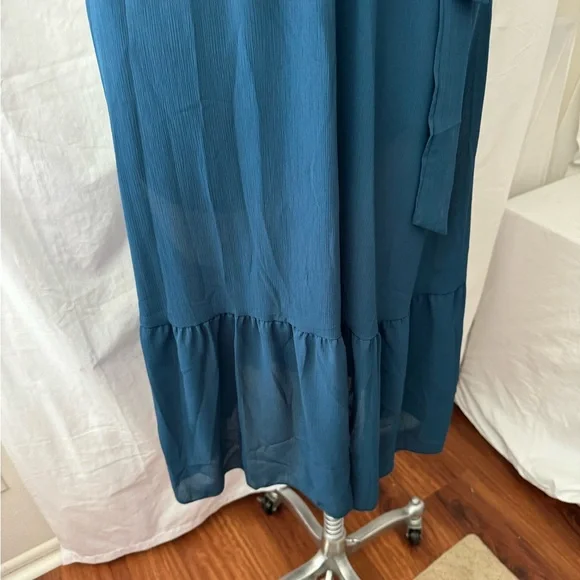Beautiful and comfortable teal Fall dress - Picture 5 of 6